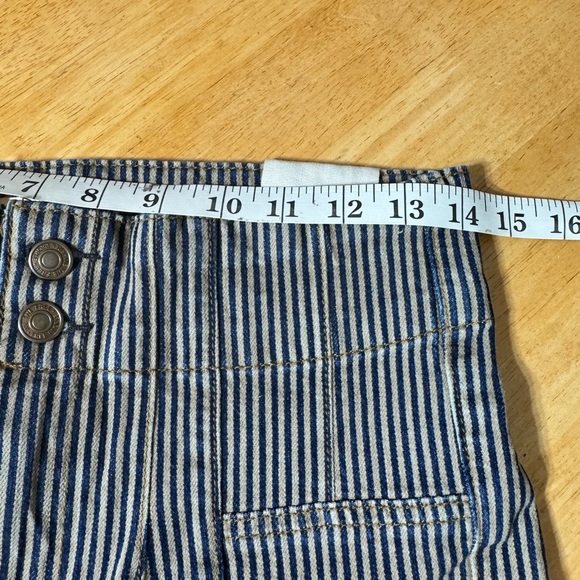 Free People Jayde Railroad Flare Jean in Train Car Stripe Front Pockets Size 29 - Picture 5 of 15